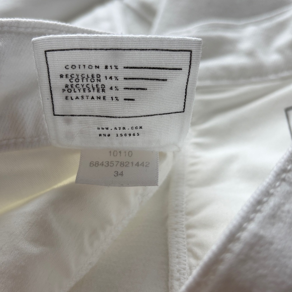 AYR The Beat Barrel Leg Ankle Jean White High Rise Ankle Relaxed Sz 34 - Picture 12 of 16
